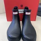 Women's Hunter Original Chelsea Waterproof Rain Boots, Black, Size 11