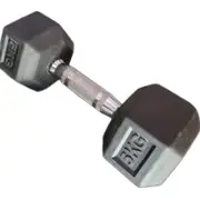 5Kgs Pair Of Rubber Hex Dumbbells