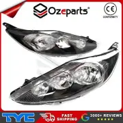 Set Pair LH+RH Head Light Lamp Black Halogen For Ford Fiesta WS CX / LX 08~12 (for: Ford)