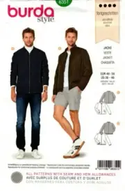 Burda Sewing Pattern 6351 Mens Jacket Sewing Pattern Size US 36-46 EUR 46-56