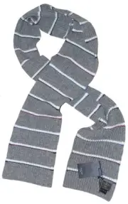Paul Smith scarf striped grey 100% lambs wool brand new rare made in UK