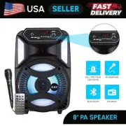 Audiobox Portable PA Speaker 8 Inch LED - Bluetooth, USB, AUX Parties & Karaoke