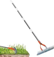 Stainless Steel Hand Rake, Adjustable Long Handle Cultivator Garden Hand Rake, Detachable Ergonomic Portable Gardening Tools for Weeding, Loosening, Aerating