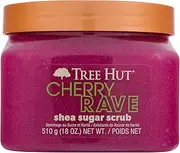 Tree Hut Cherry Rave Shea Sugar Scrub, 18 oz, Ultra Hydrating and Exfoliating Scrub for Nourishing Essential Body Care