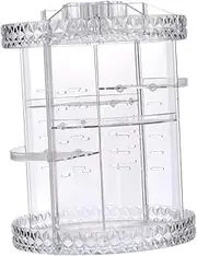 COMPUKAS Makeup Storage Organizer Acrylic Cosmetic Box Rotating Makeup Stand 360° Display Rack for Counter Vanity Bedroom