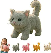 My Realistic Cat Toy-Bring Endless Joy and Warmth, 2025 New Ai Interactive Realistic Cat, Can Walk, Meow, Wag Its Head and Tail, Not Easy to Shed Hair (Gray)