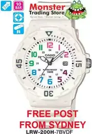 CASIO WATCH LRW-200H-7BV 100 METRES WATER RESIST LRW200 LRW200H WARRANTY