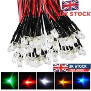 10Pcs 20cm 3mm/5mm LED Lamp Cable Bulb Pre-wired DC-Emitting Diode Light