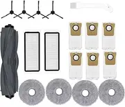 Main Side Brush Hepa Filter Mop Cloth Dust Bags Kit，Compatible for Dreame L20 Ultra/L30 Ultra Vacuum Cleaner Accessories