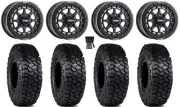 MetalFX Outlaw Bdlk 15" Wheels Bk 30" Intersect Tires RZR Turbo S / RS1