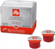 90 Pack Illy Classico Roast Espresso Capsules - Espresso Coffee Pods (6 x 15 Pods)