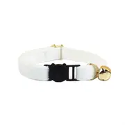 ANYWAGS Cat Collar Pure White Large with Safety Buckle, Bell, and Durable Strap Stylish and Comfortable Pet Accessory