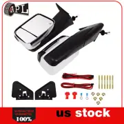 Chrome Pair Power Heated LED Signal Tow Mirrors New Style For Dodge Ram 98-2002