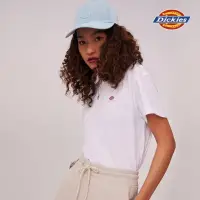 在飛比找momo購物網優惠-【Dickies】女款白色純棉短版Logo小織標短袖T恤｜D