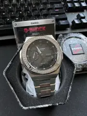 Casio G-Shock GA-2100SKE-7A Modified With Nautilus Style Stainless Steel Strap!