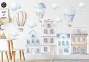 [Namly Design] Wallsticker - Pastel Houses / Medium