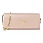 Prada Cipria Beige Vitello Move Leather Chain Wallet Crossbody 1MT290