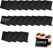 20Pcs Mini Chalkboard Signs for Food, L-Shaped Chalkboard Signs, Reusable Tabletop Chalkboard Labels, Message Board Signs, Buffet Chalkboard Tags for Wedding, Birthday, Party, Bakery, Retail