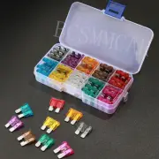 50Pcs 2A-35A Assortment Micro Mini Blade Fuses Set Kit W/Plastic Box Assortment