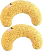 2pcs Bed Pillows U-Shaped Cat Neck Pillow Neck Protective Pillow Cat Toy Pet Sleeping Cushion Portable Cat Pillow Cat U-Shaped Pillow Cat Rest Pillow Pearl Cotton Yellow ROMISBABA