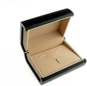 [Patty Both] Deluxe Cufflink Tie Clip Cuff Links Storage Gift Box Jewelry Display Case (Black)