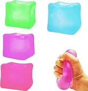 Fidget Toys Stress Cube 4 Pack - Soft Relaxation Fidget ice Toys, Relieve Anxiety - Fun Fidget Stress Balls, Sensory Calming Toys