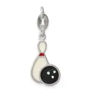 Sterling Silver Polished Enamel Bowling Charm
