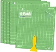 HTVRONT Standard Grip Cutting Mats for Cricut, 5 Pack Cutting Mats 12x12 for Cricut Maker/Maker 3/Explore 3/Air/Air 2/One, Standard Adhesive Sticky Green Cutting Mat Replacement Accessories for Cricut