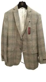 NWT Hickey Freeman Boys Blazer Sport Coat Size 18 Reg Wool Silk Plaid Jacket