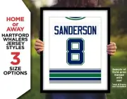 HARTFORD WHALERS Jersey Photo Picture Art GEOFF SANDERSON - 8x10 11x14 16x20