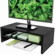 Simpple Trending Monitor Stand Riser, 2 Tier Wood Office Desk Storage Organiz...
