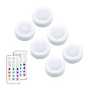 RGB RGBW LED Puck Light with Remote Night Lamp Dimmable Stick On Lights For Home