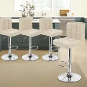 4x ALFORDSON Bar Stools Gas Lift Beige