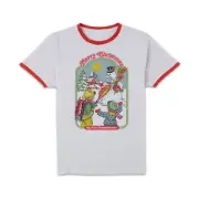 Steven Rhodes My First Flamethrower Unisex Ringer T-Shirt - White/Red