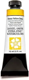 [DANIEL SMITH] Hansa Yellow Deep Extra Fine Watercolor 15ml Paint Tube, 0.5 Fl Oz (Pack of 1)
