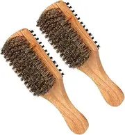 Ipetboom 2pcs Dual Sided Beard Grooming Brush for Men Portable Hair Smoothing Tool with Durable Bristles Versatile Beard Styling Maker