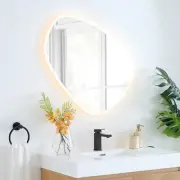 Rasso 32" Frameless Modern Bathroom Vanity LED Light Wall Mirror in Clear Glass