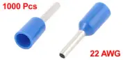 1000Pcs VE0506 22AWG 0.5mm 2Insulated Cord End Wire Ferrules Terminal SilverBlue