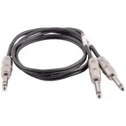 3 Foot TRS Male to Dual 1/4 Inch TS Y Splitter Cable-Interface Cord (SA-Y83)