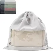 [Aufquwk] Dustproof Drawstring Storage Pouch,Dustproof Transparent Window Dust Bags | Easy Access Dustproof Versatile Dust Cover Soft Fleece Fabric