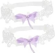 [GLSTOY] 2pcs Set Red Lace Garter Light Pink Garter Green Garter Something Wedding Handkerchief Chinese Hair Accessories Garter Plus Size Hair Vine Bridal Hair Clip Blue Sash Garter Wedding