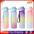 Outdoor Water Bottle with Straw BPA Free Gradient Sport Drinking Cup 1000ML AU