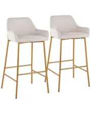 LumiSource Set of 2 Daniella Fixed-Height Bar Stools