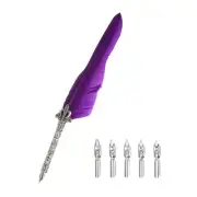 26.5cm/10.4" Calligraphy Feather Quill Pen for Calligraphy, Purple