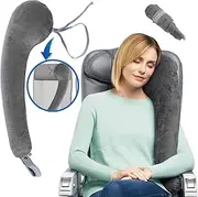 Travelrest All-in-ONE Travel, Neck & Body Pillow - Attaches to Airline or Car Seat - Best for Airplane, Auto, Bus, Train & Office Napping