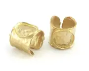 Hammered Ring Adjustable Raw Brass 2497