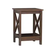 Maestro Furniture Cyrus Wooden Open Shelf End Lamp Side Table Brown