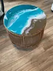 Ocean Beach Epoxy Table, Epoxy Resin Walnut Dining Table, Center Table,Decor Art
