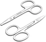 2Pcs Facial Hair Small Scissors, Eyebrow, Nose Beard, Whisker, Eyelash, Ear Hair