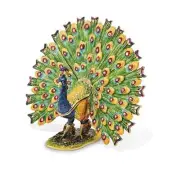 Jere Luxury Giftware, Bejeweled PROUD AS A PEACOCK Strutting Peacock Trinket Box
